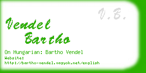 vendel bartho business card